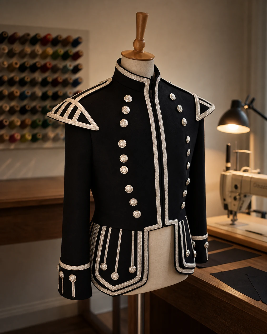 Finished bespoke ceremonial jacket at Chessington Tailor